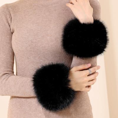 Autumn and Winter Fur Decorative Sleeves Women's Windproof Cuffs Imitation Fox Hair Wrist Guards Winter Warm Plush Wrist Cover