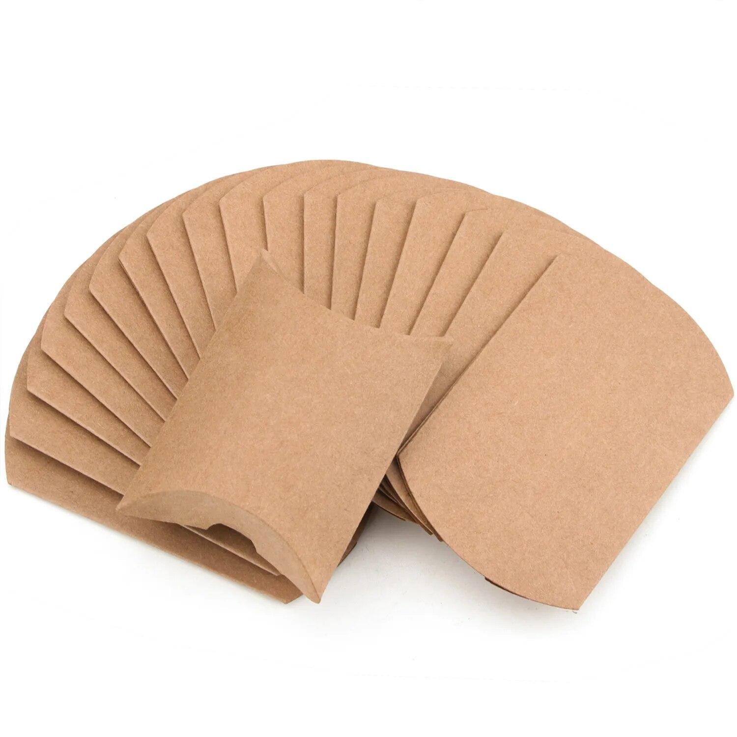 

50 шт. крафт-бумага коробка-подушка свадебный подарок на вечеринку конфетные коробки домашняя вечеринка день рождения бумажные пакеты для подарков Other