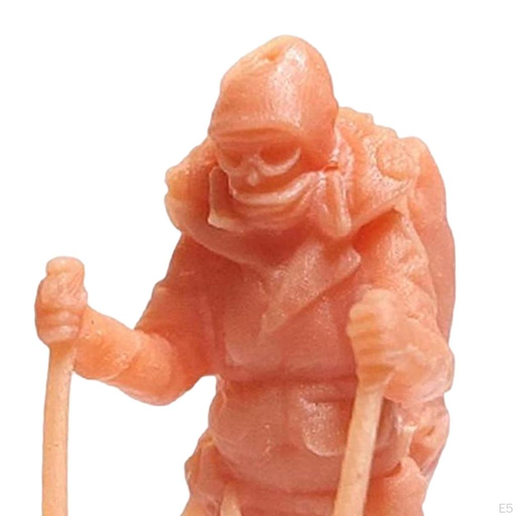1:64 Scale Unpainted Human Figures, Resin Climbing DIY Crafts, Mini Action Figure for