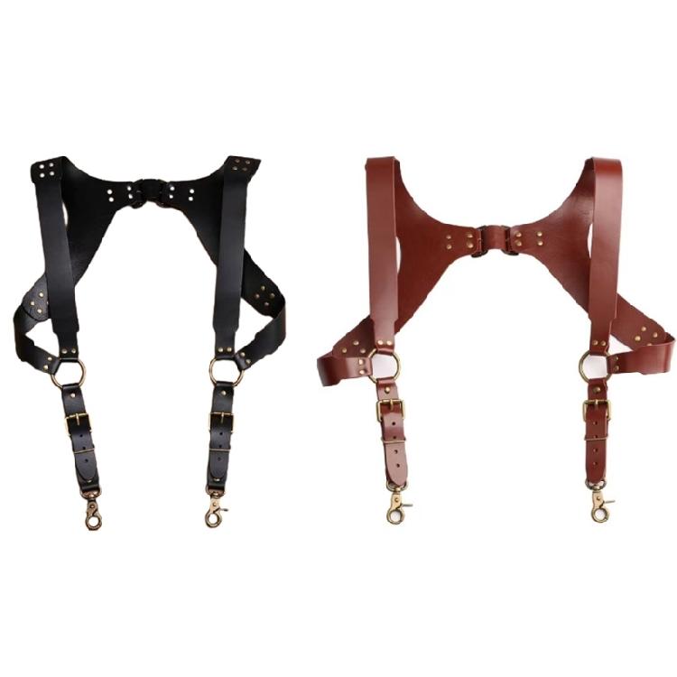 Male Body Chain Harness PU Black Halters Chain for Party Role Play