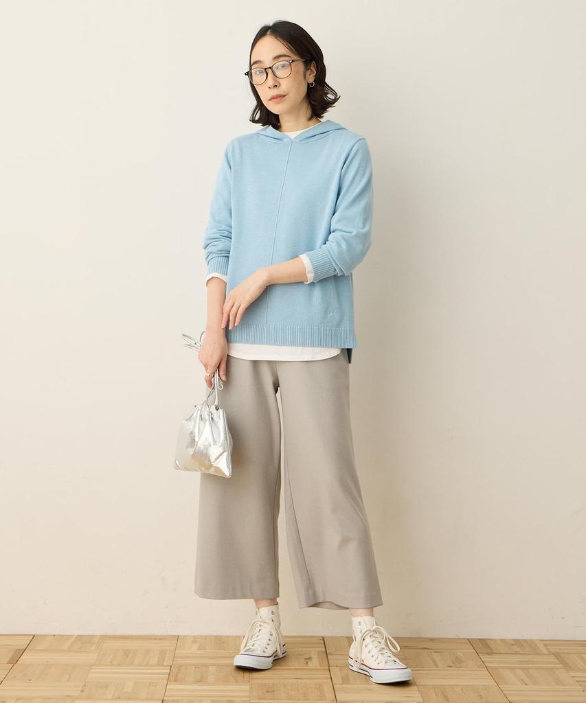 DECOY 58cm Heather Size 67cm Women's Fleece-Lined Wide-Leg Pants, Length, Gray, 494630,