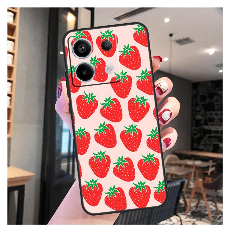 Cute Strawberry Case For Xiaomi Redmi Note 13 Pro 12 11 9 10 12S 11S 10S 9S Redmi 13 12 10C 12C 13C Cover