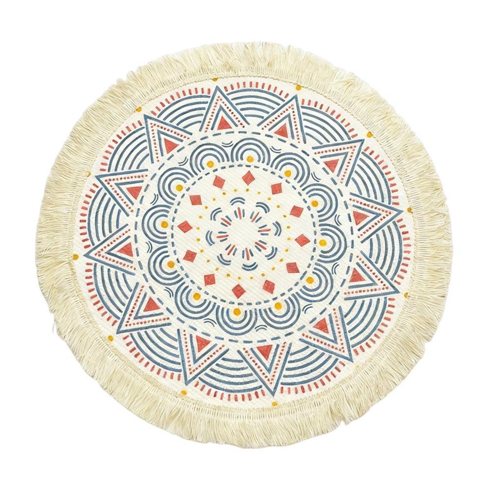 Natural Heat Resistant Bohemian Placemat Non-Slip Weave Braided Table Mat Jute Tassel Woven Mat Kitchen Table