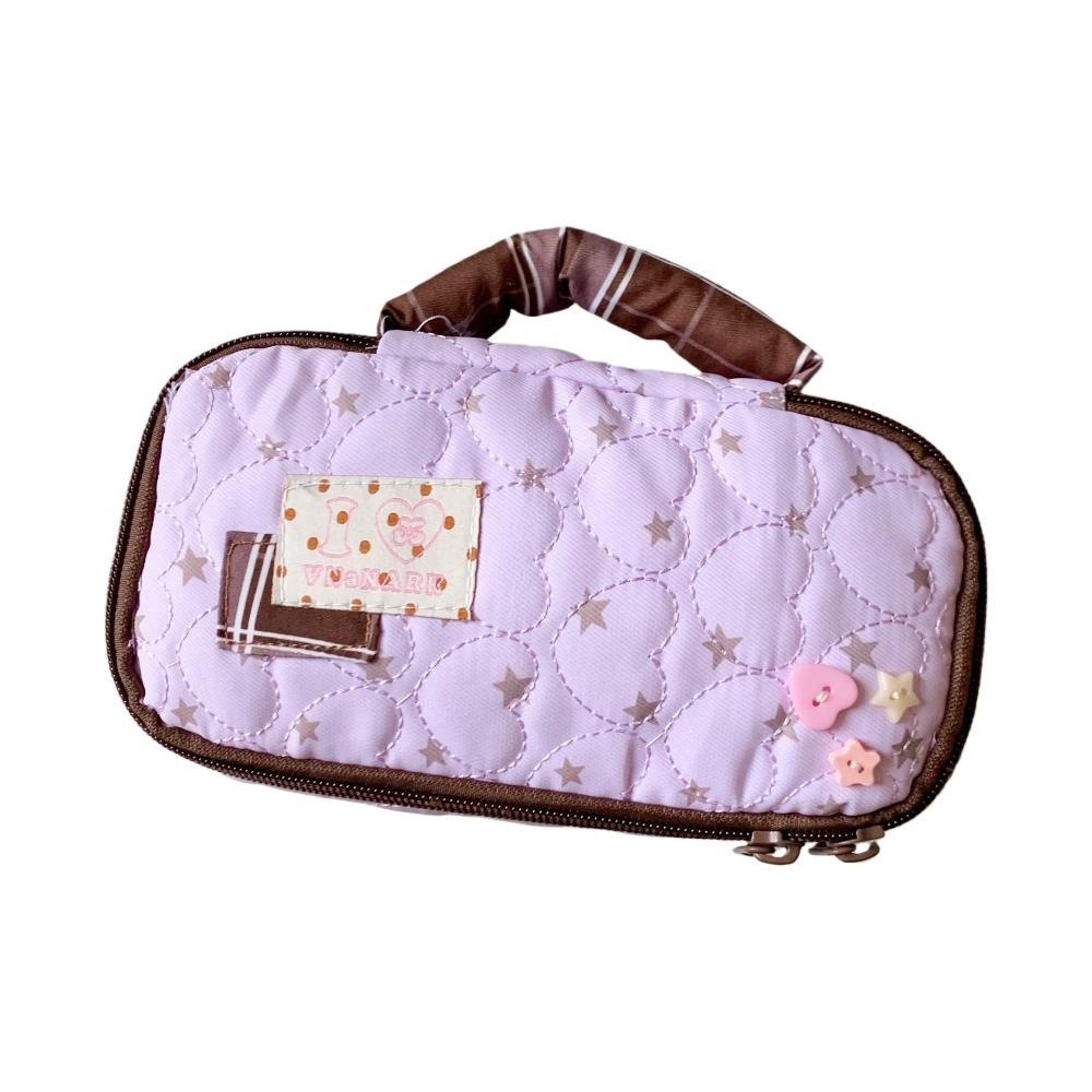 Large Capacity Korean Stationery Bag Star Love Heart Pen Storage Bag Dot Cloth Pencil Case Student