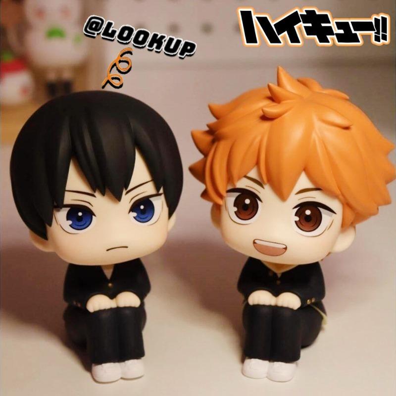 Original Chibi Haikyuu!! Sitting Kageyama & Fluffy Hair Hinata Anime Figure Car Dashboard Decor PC Case Ornament