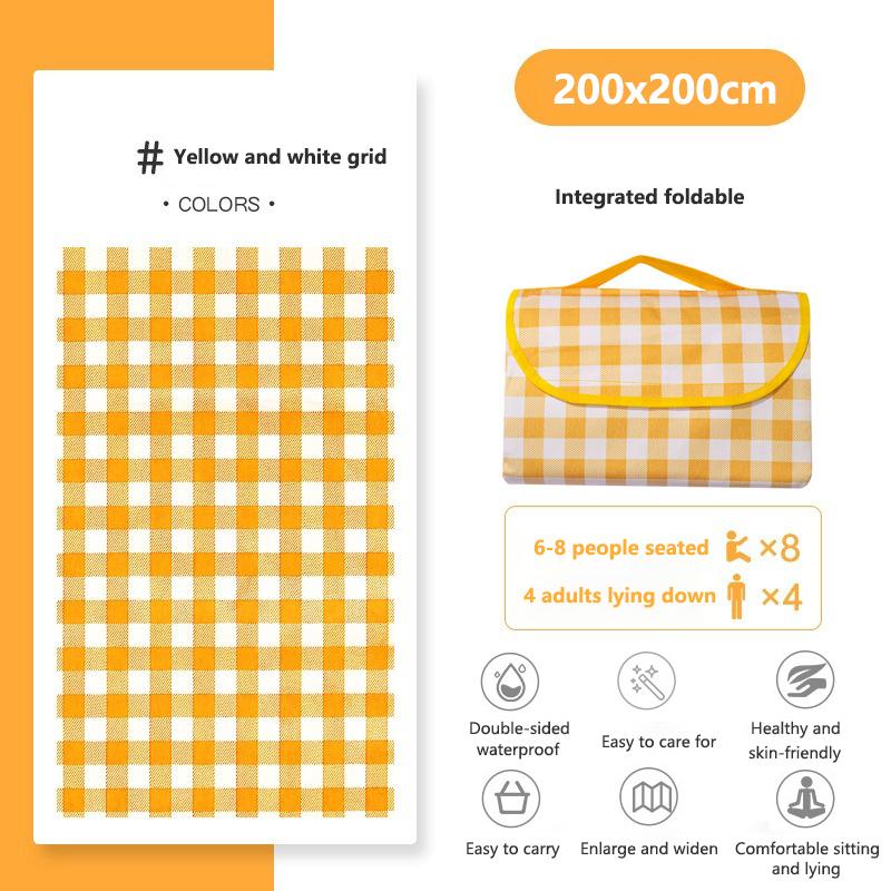 Picnic Blanket Waterproof Beach Rug Washable Lightweight with Handle Red Checkered for Hiking Traveling Outdoor Camping,Parks