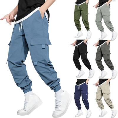 Men's Overalls Drawstring  Multi Pocket Casual Pants Hiking Pants Cotton Twill Pants