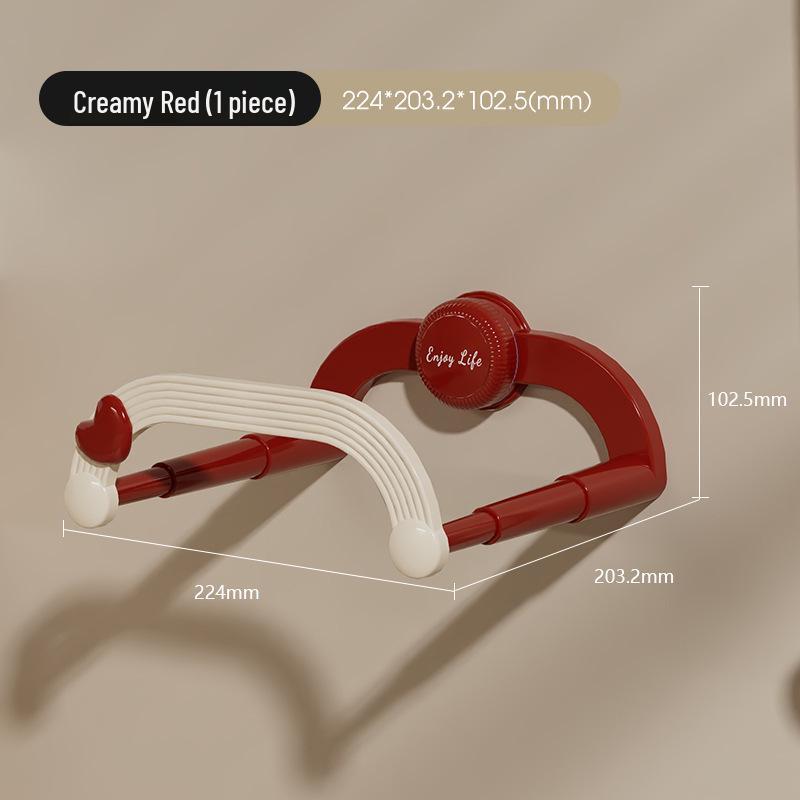 

Cream Telescopic Suction Cup Drain Rack for Bathroom and Toilet кремовый/красный