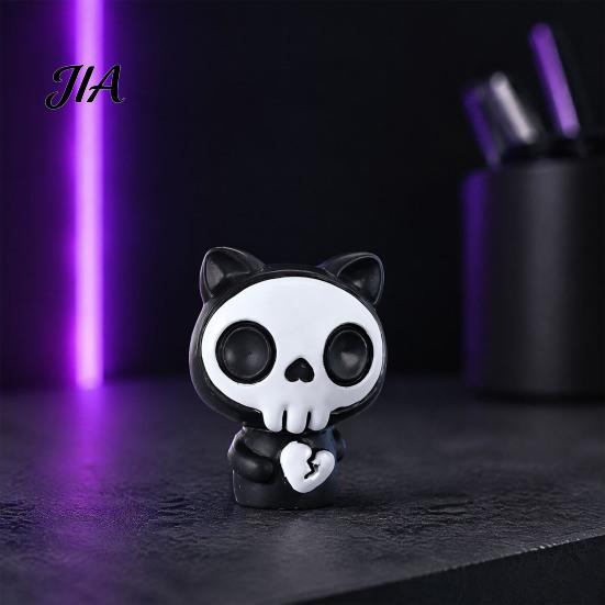 Halloween Miniature for DIY Landscaping Ornament, Skeleton Tombstone Miniature, Cute Mini Grim Reaper Bat Decor Haunted House Displays Figurine