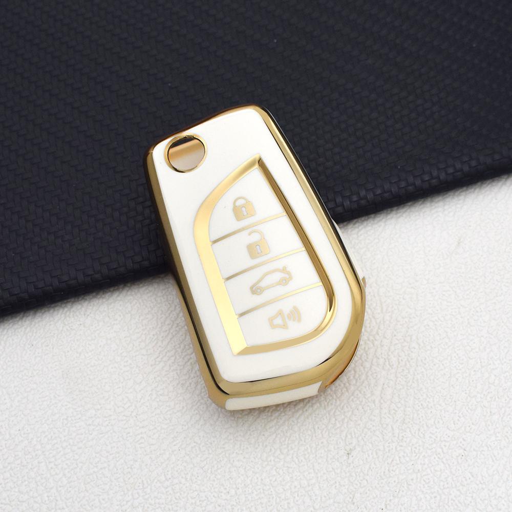 4 Buttons Soft Tpu Car Key Shell For Toyota Hilux Corolla Prado Fortuner Rav4 C-Hr Avensis | Anti-Scratch Key Case With Key Ring