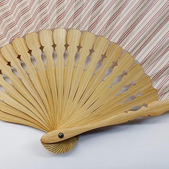 Ojiya Chijimi Folding Fan Striped Red White Linen MaterialIncludes Pouch BoxIntangible Cultural HeritageKimono FabricMade Japan
