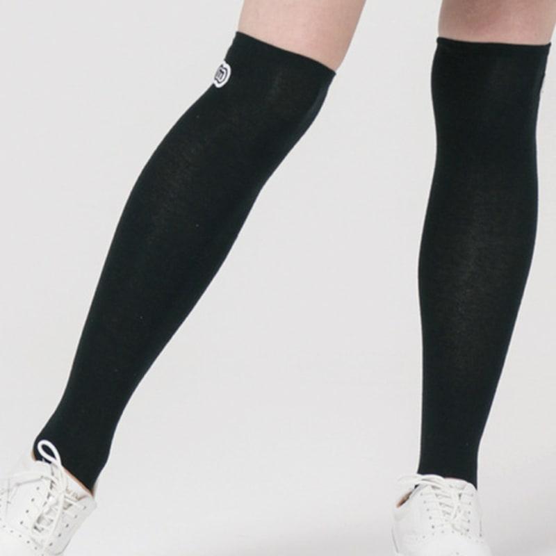 DOYOUKNOWMC ALL SEASON Einfarbige schwarze Overknee-Socken