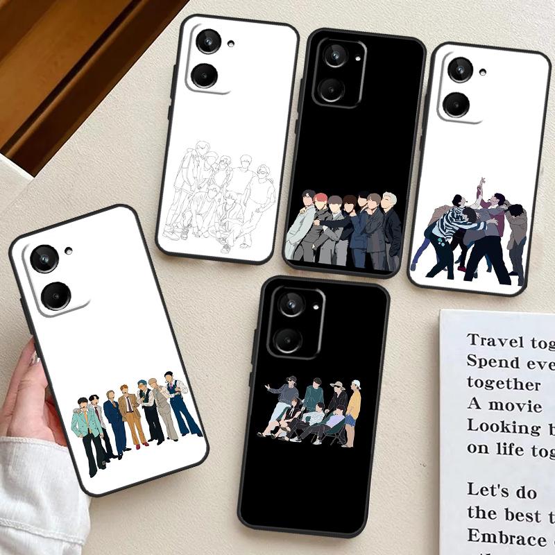 Korean Fashion Kpop Band For Realme 11 Pro Plus 12 10 9 GT Neo 5 GT3 C53 C51 C30 C31 C33 C35 C11 C25s C21Y C55 Case