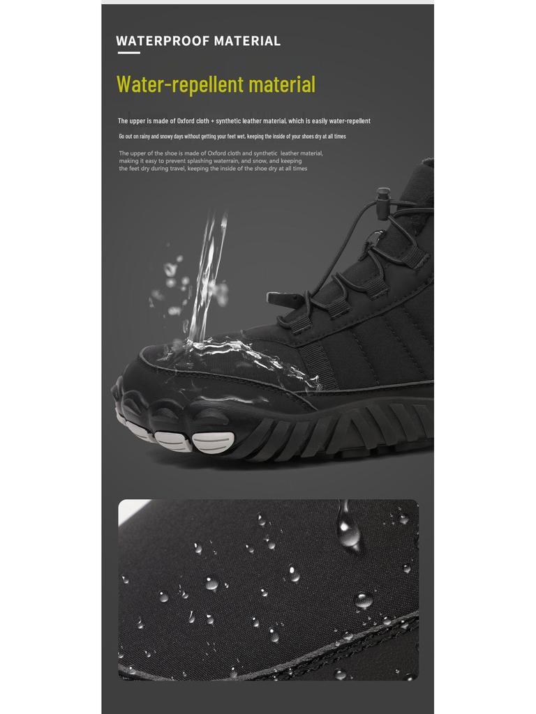Winter Waterproof High-Top Snow Boots - Unisex Fleece-Lined Cold-Proof Sports Shoes