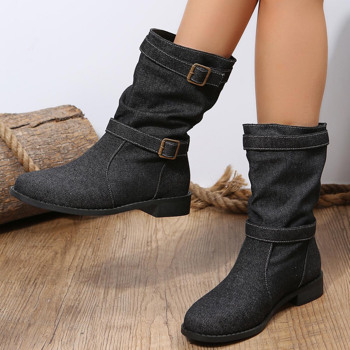 

New spring Comfortable Solid Color Women Ankle Boots Women s Boots Mid Boots Fashionable Minimalist Round Toe Platform Shoes 43
