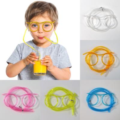 Novelty Soft Plastic Straw Glass, Reusable DIY Straw Glasses Bar Supplies Kids Baby Birthday Party Event Drinkware