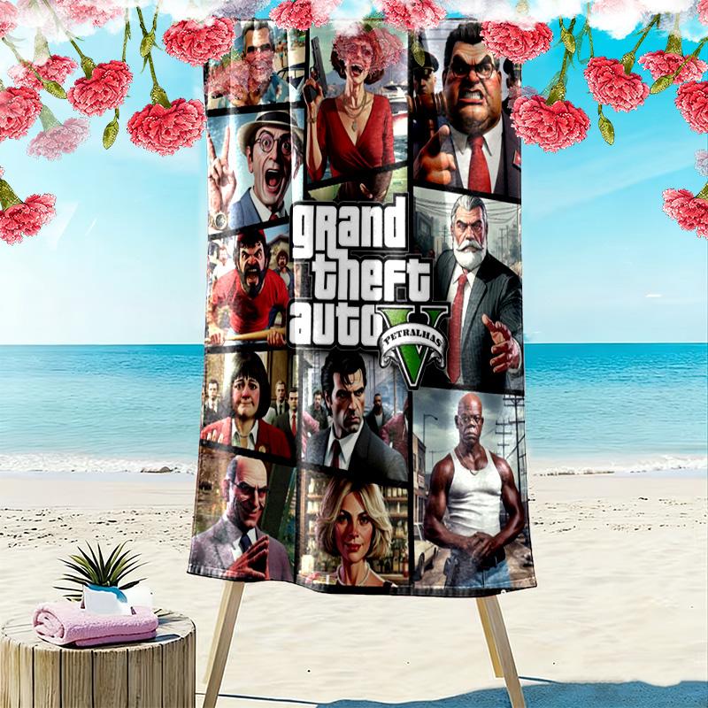 Vibes Vice City beach towel Outdoor camping soft Absorbent bath towel quick-drying swim towel Outdoor pool towel Comfort beach towel printing
