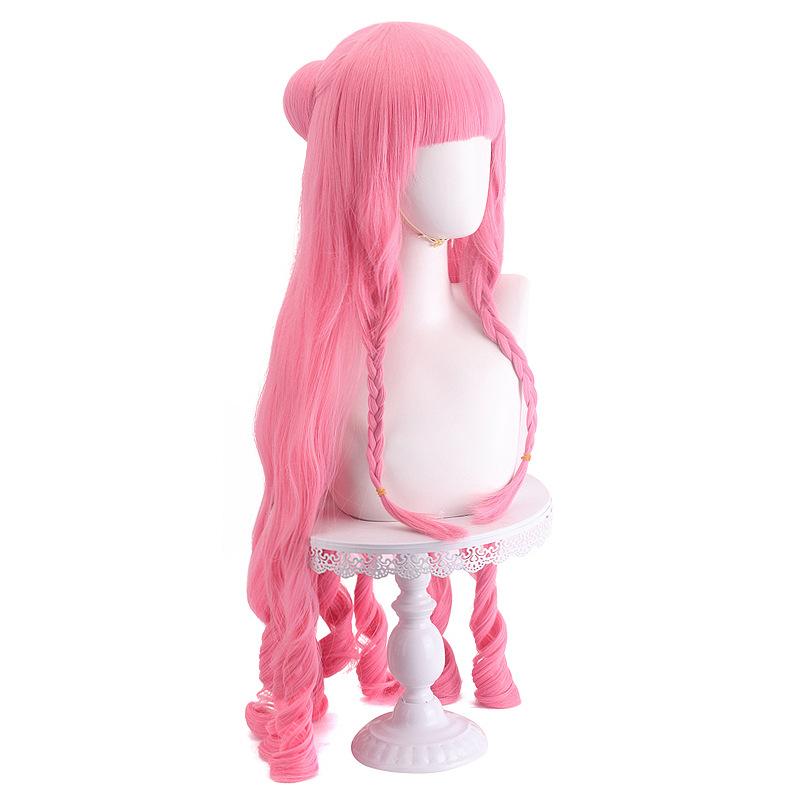 Long Pink Curly Synthetic Wig 90cm Anime Costume Party Heat Resistant Fiber Women Cosplay Hair Wigs