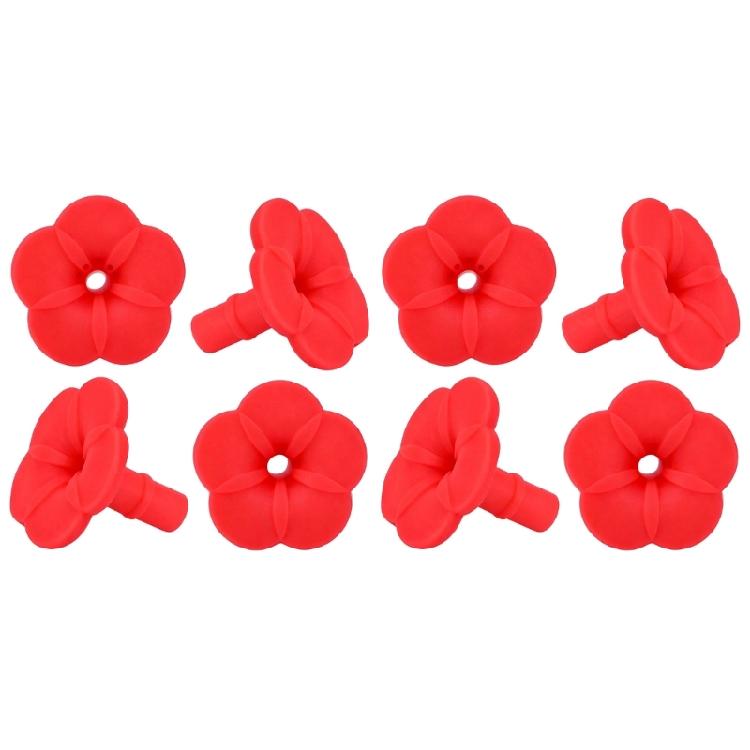 Red Push In Flower Inserts for Garden Drinkers, Soft Replacement Parts for Spare Bird Care Needs and Daily Use