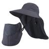Big Brimmed Shawl Sun Hat for Men and Women, Outdoor Hiking and Fishing Sun Hat, Detachable Face Mask, Fisherman Hat