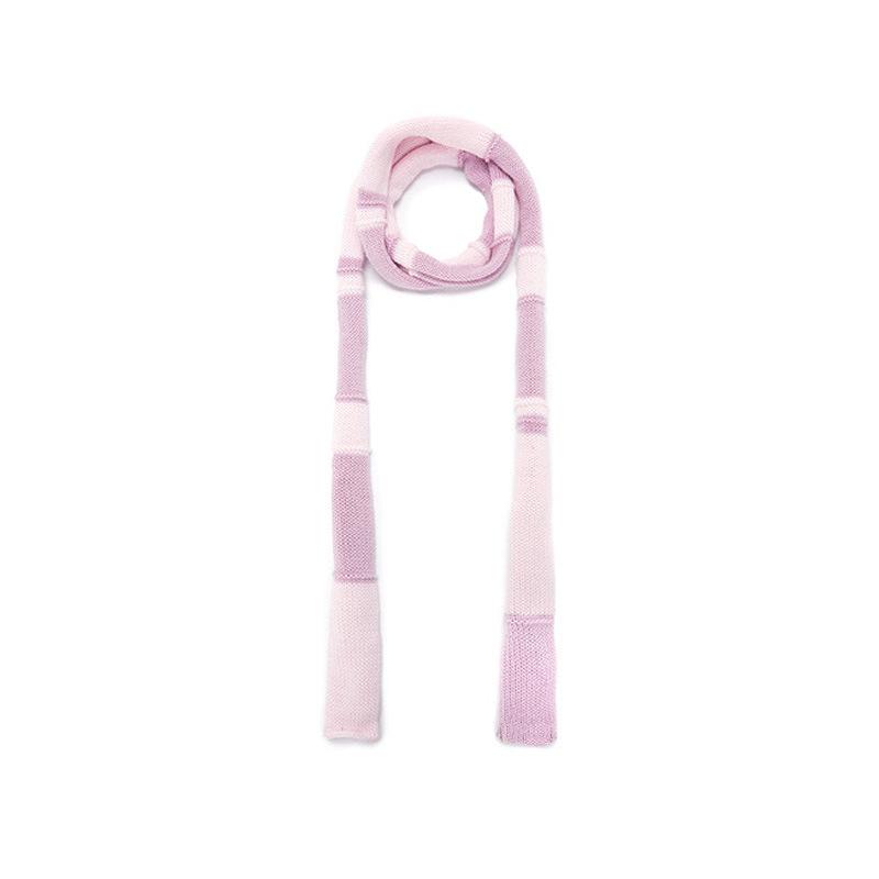 Cotton Striped Color Blocked Narrow Scarf for Men and Women Style Decorative Scarf