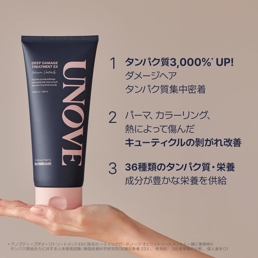 UNOVE Deep Damage Treatment EX 320ml Warm Petal Hair Hair Hair Care Treatment, Pack, Rinse-Off, In-Bath