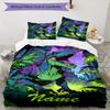 3pcs Custom Name Dinosaur Bedding Set Duvet Cover Closure Includes 1 Duvet Cover & 2 Pillowcases, Soft and Comfortable for All Seasons.
