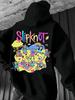 Afslappet Hættetrøje med Fleeceforing og Print på Ryggen Slipknot Band Grafik - Grå Vinter Pullover