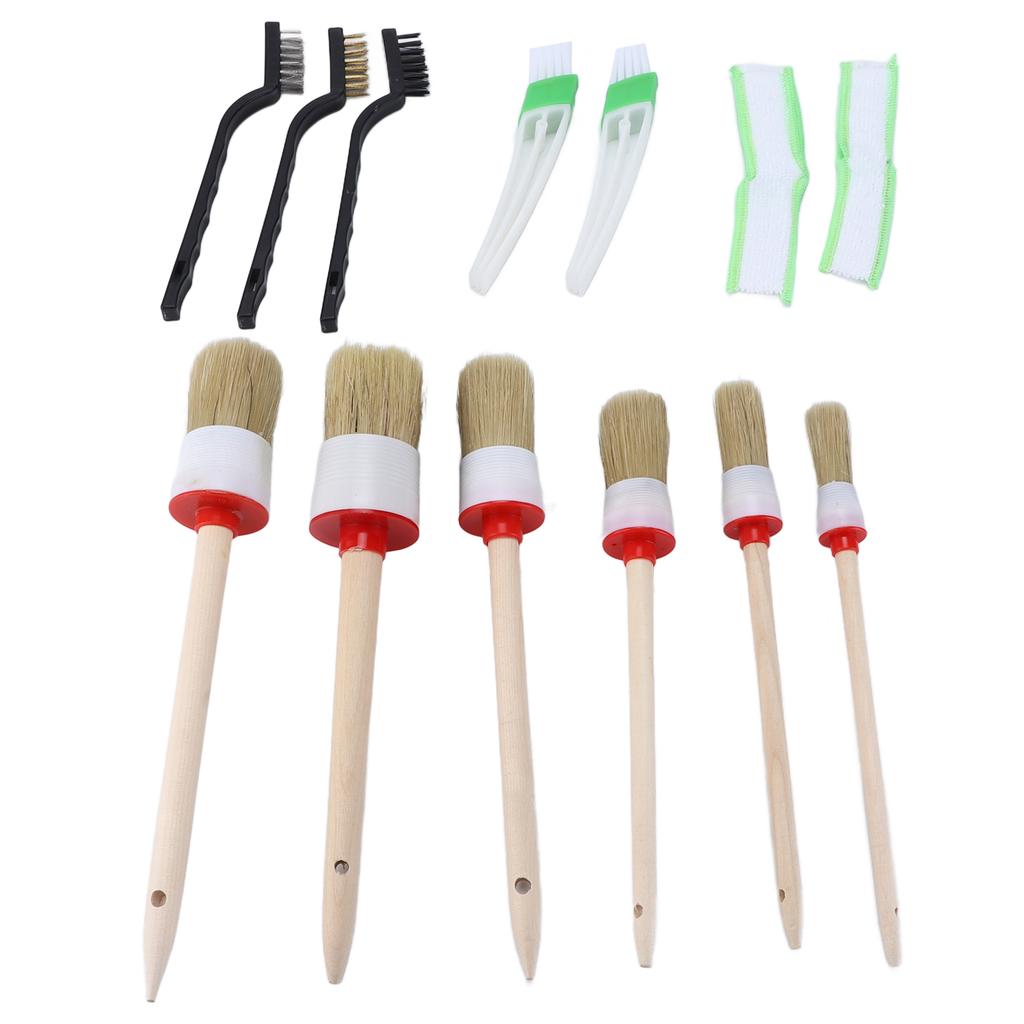 13PCS Set Car Cleaning Detailing Brush Set Reusable Flexible for Washing Waxing Dusting