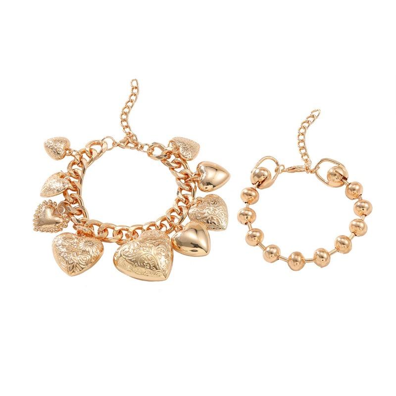 Retro Gold color Heart-shaped Tassel Pendant Bracelet for Women Trendy Charms Ladies Collar Accessories Fashion Jewelry