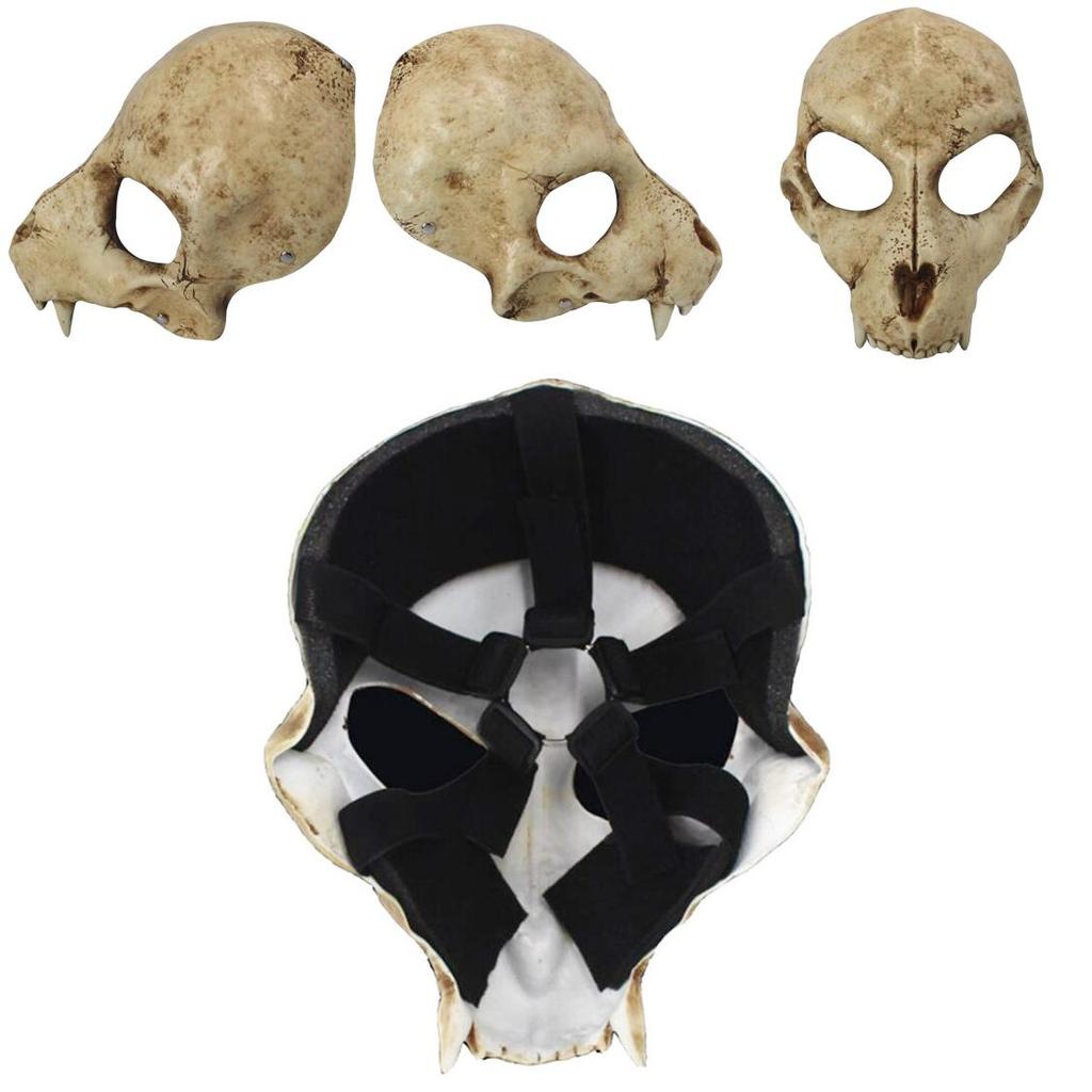 Skull Wolf Mask Horror Prop With Resin Construction For Cosplay And Themed Celebrations