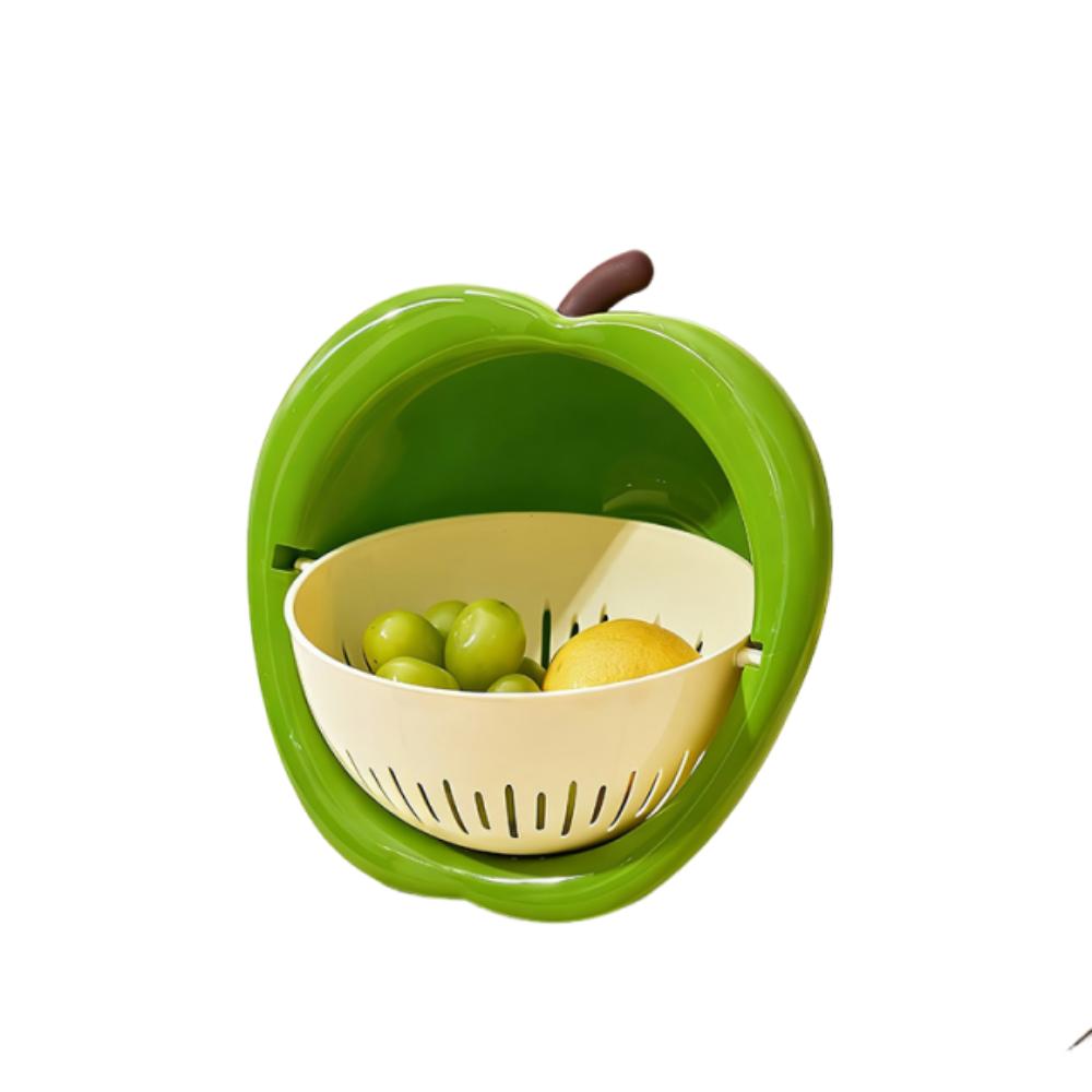 Rotating Vegetable Drain Basket Large Capacity Food Storage Container for Berry Lettuce Pasta зелёный
