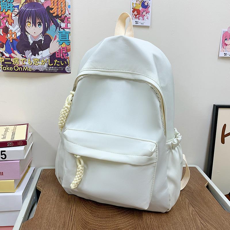 TS JYL laptop bag,Women Student Backpack Korean Style Solid Color Simple Junior High Bag