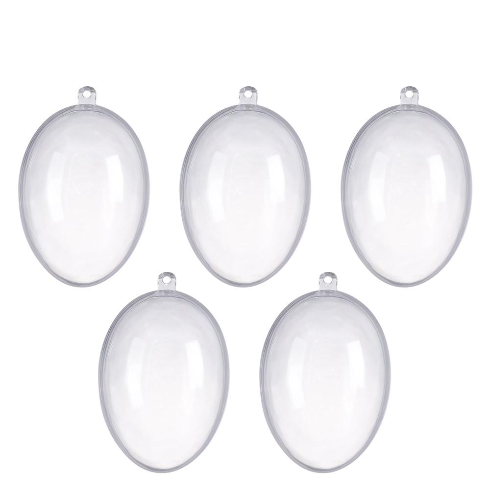 5pcs Party Supplies Hanging Ornament Plastic Fillable Easter Decoration Transparent Balls Transparent Easter Egg Candy Box