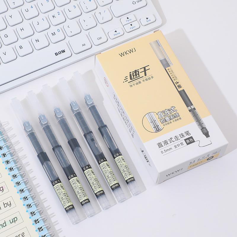 12-Color Quick-Drying Large Capacity Rollerball Pens, 0.5mm Ink, Cute Multi-Color Set