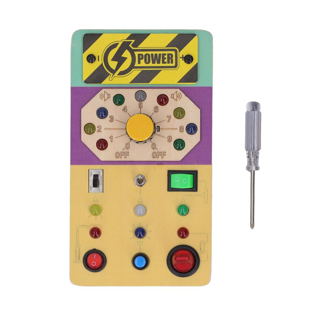 Wooden Board with LED Light Switches Voice Broadcast Hand Eye Coordination Sensory Toys Light