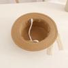 Breathable Kids Straw Hat Lace Bow Sun Visor Cap Simple Children Panama Caps  for Girls