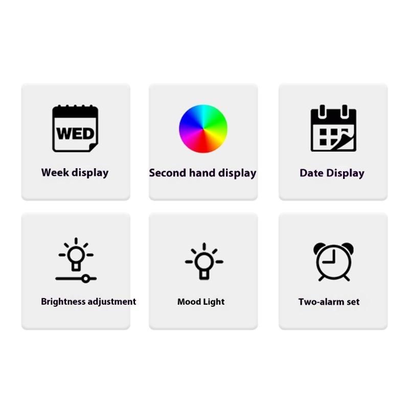 Alarm Clocks for Bedroom Digital Clock Night Light Digital Alarm Clock with Indoor Temperature Desk Clock for Bedroom