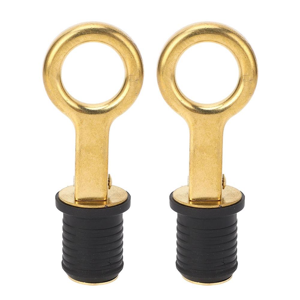 2PCS Accessories 304 Stainless Steel Boat Plug Brass 1.25 Inch Boat Drain Plug Rubber Plug Twist Plug Snap Plug Marine Use