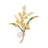 Harvest Wheat Ear Pin - Elegant and Graceful Crystal Brooch with Small Design Touch - Uncommon Pin for Special Occasions