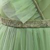 Children's Puffy Tulle V-Neck Princess Dress with Bow Skirt