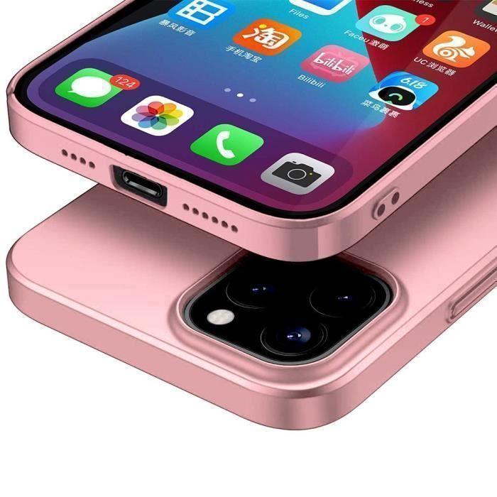 Case for iPhone 12 Pro Max - E.F.CONNECTION - Soft TPU Silicone - Tempered Glass - Pink - Shockproof