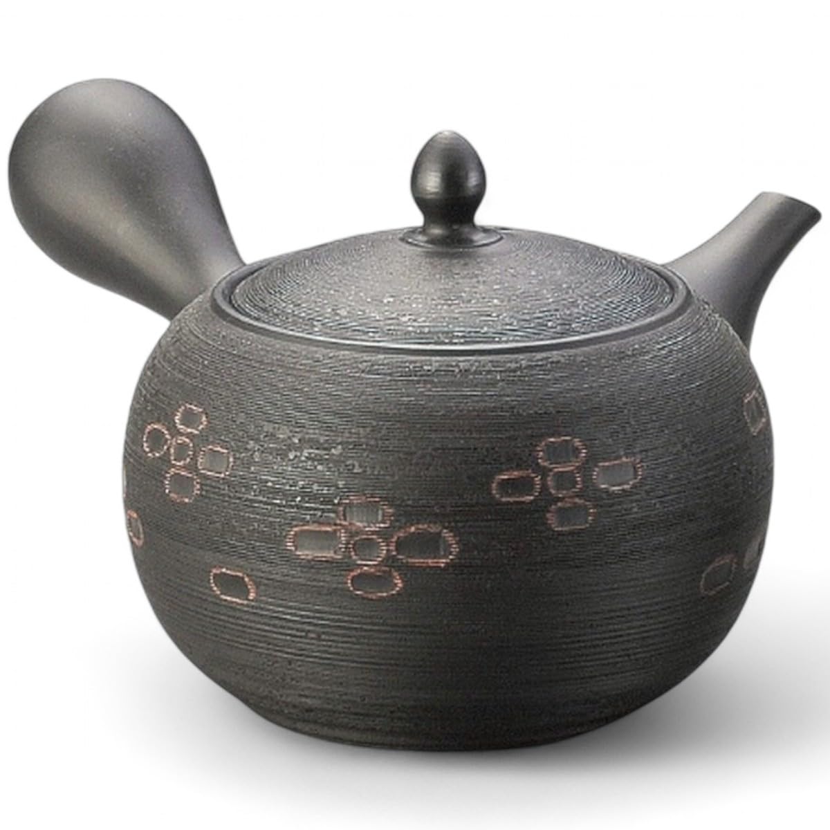 

Ностальгический чайник Токонамэ с чаем Сделано в Японии J-kitchens Эпоха Сёва Чайник, Керамика, Оби-мэси (Полосатая сетка) Ситечко, 560 мл,