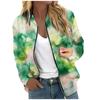 Women's Outerwear Print Long Sleeve Casual Zipper Tops Cardigan Shirt Slim Jacket For Women