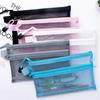 File Bag Storage Holder with Lanyard Zipper Closure Large Capacity Portable Transparent Document Storage Bag Office Supplies