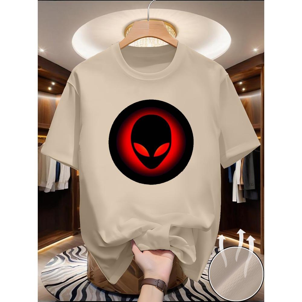 Summer Style Couple Short-sleeved T-shirt Men's and Women's Round-neck Alien Print Half-sleeve Style Inins