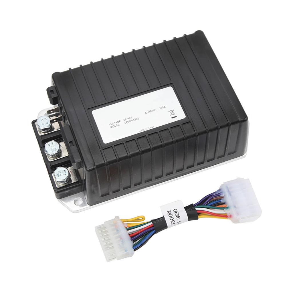 Golf Cart Motor Controller 1266A 5201 DC Motor Control Unit with Adapter Cable for Small Utility Vehicles