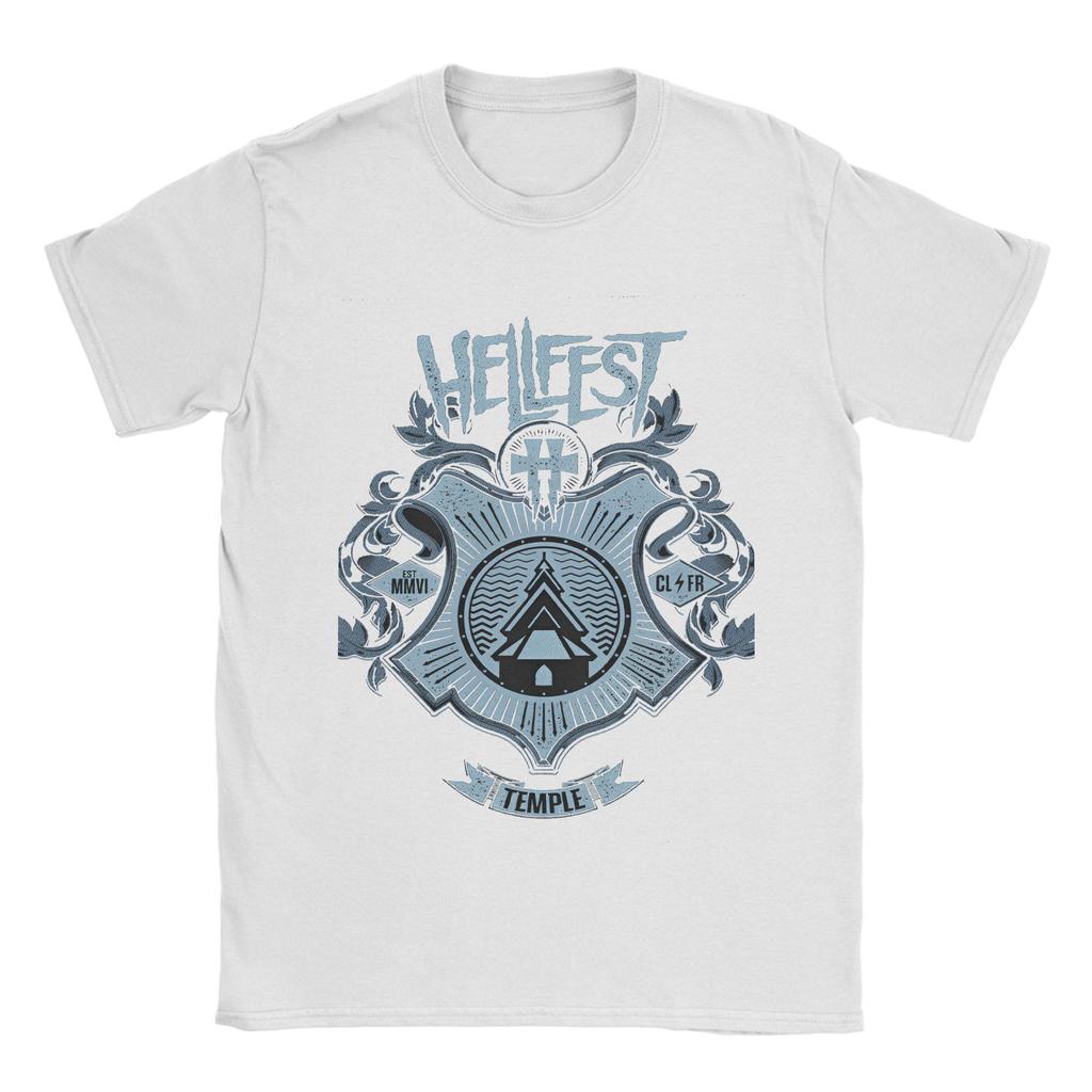 Hellfest Heavy Metal Music   100 Cotton T-Shirt For Man Summer  Classic T-Shirts O Neck Hippie Tees Oversized Pattern Tops
