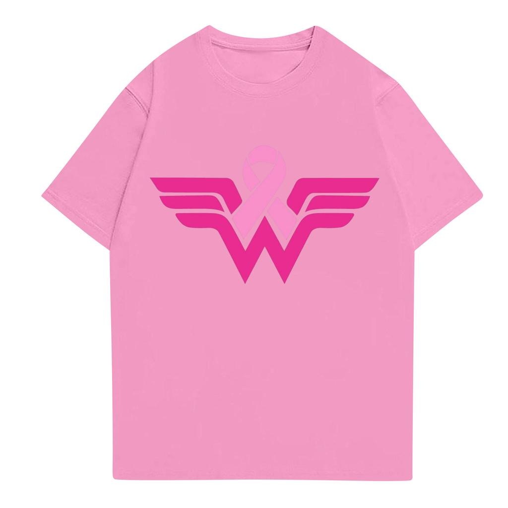 Adult Round Neck Casual Printed Short-sleeved T-shirt Top