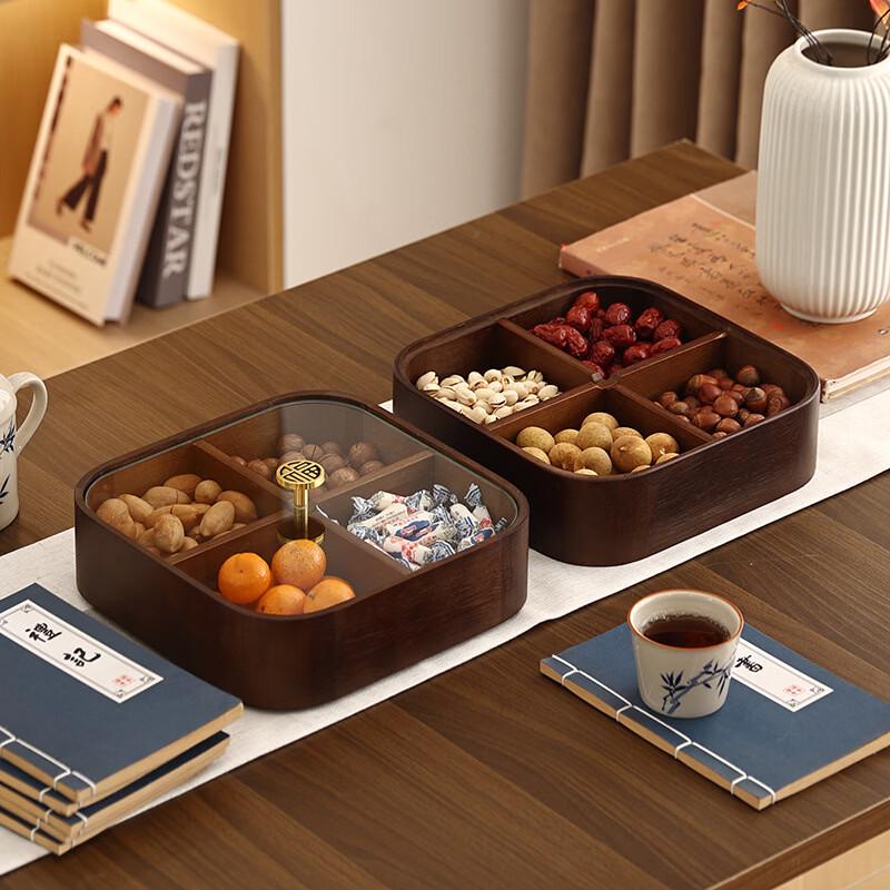 UOSU New Chinese Style Bamboo Wood Dried Fruit Box